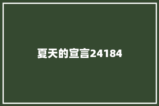 夏天的宣言24184