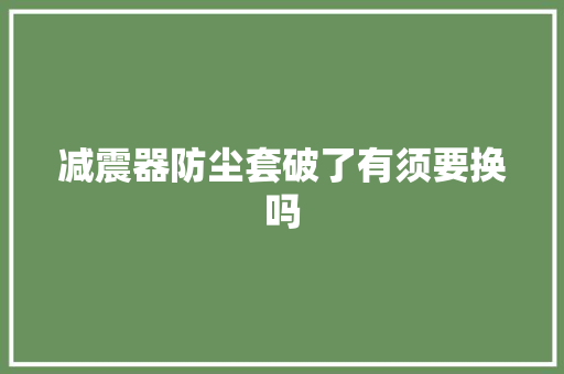 减震器防尘套破了有须要换吗