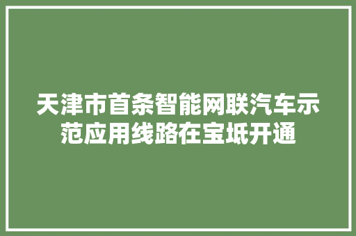 天津市首条智能网联汽车示范应用线路在宝坻开通