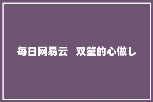每日网易云   双笙的心做し