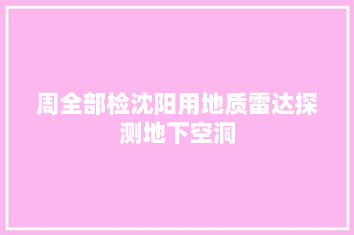 周全部检沈阳用地质雷达探测地下空洞