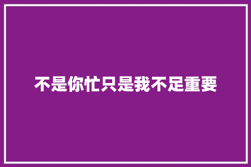 不是你忙只是我不足重要