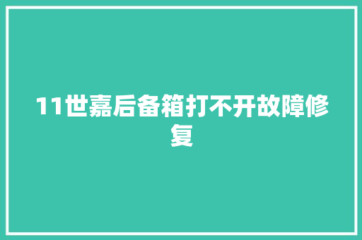 11世嘉后备箱打不开故障修复