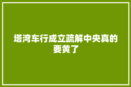 塔湾车行成立疏解中央真的要黄了