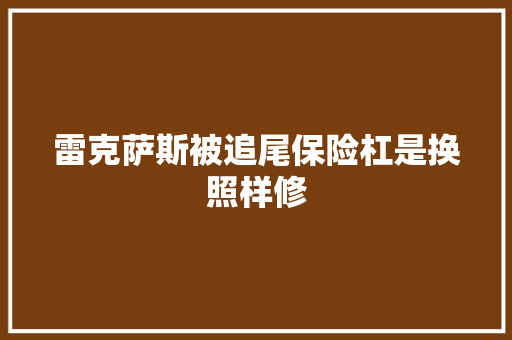 雷克萨斯被追尾保险杠是换照样修 汽车知识