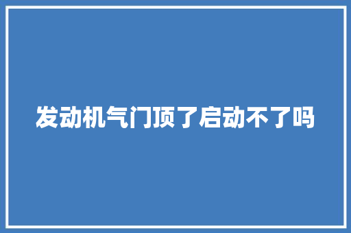 发动机气门顶了启动不了吗