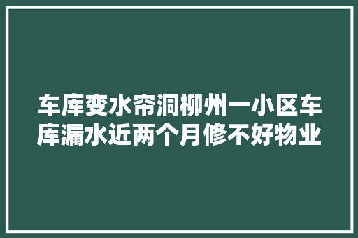 车库变水帘洞柳州一小区车库漏水近两个月修不好物业回应