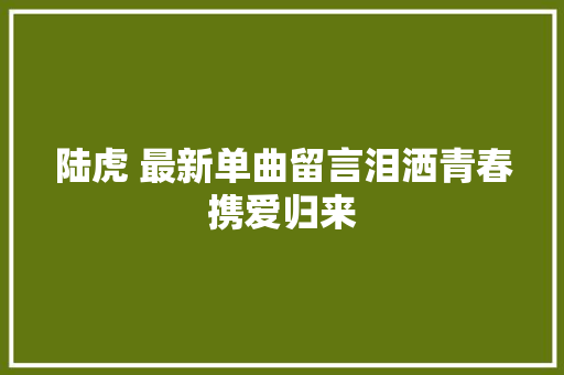 陆虎 最新单曲留言泪洒青春携爱归来