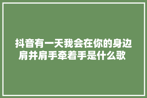 抖音有一天我会在你的身边肩并肩手牵着手是什么歌 长腿叔叔歌词