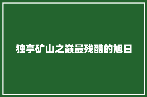 独享矿山之巅最残酷的旭日