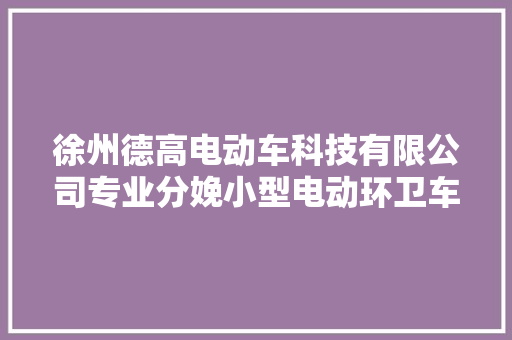 徐州德高电动车科技有限公司专业分娩小型电动环卫车