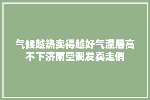 气候越热卖得越好气温居高不下济南空调发卖走俏