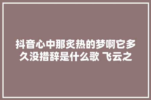 抖音心中那炙热的梦啊它多久没措辞是什么歌 飞云之下歌词