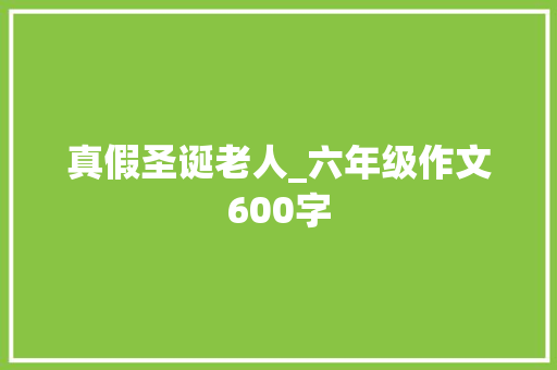 真假圣诞老人_六年级作文600字