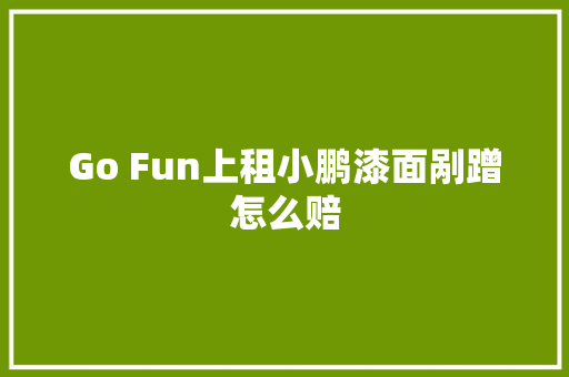 Go Fun上租小鹏漆面剐蹭怎么赔