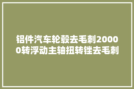 铝件汽车轮毂去毛刺20000转浮动主轴扭转锉去毛刺