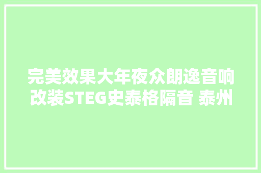 完美效果大年夜众朗逸音响改装STEG史泰格隔音 泰州岩名音响出品