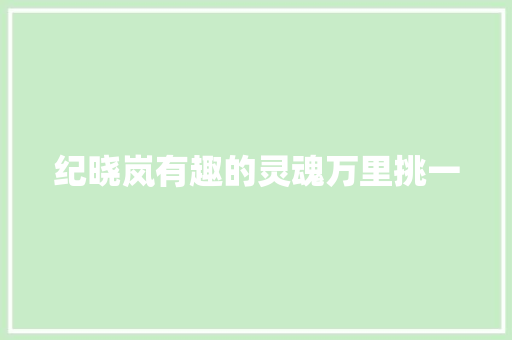 纪晓岚有趣的灵魂万里挑一