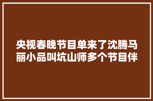 央视春晚节目单来了沈腾马丽小品叫坑山师多个节目伴舞