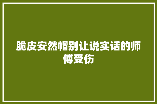 脆皮安然帽别让说实话的师傅受伤
