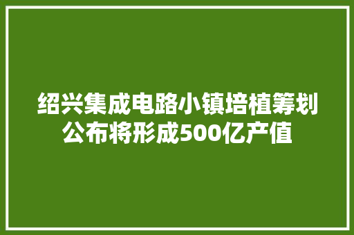 绍兴集成电路小镇培植筹划公布将形成500亿产值