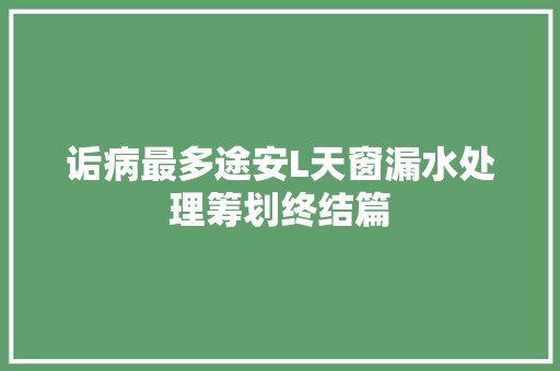 诟病最多途安L天窗漏水处理筹划终结篇