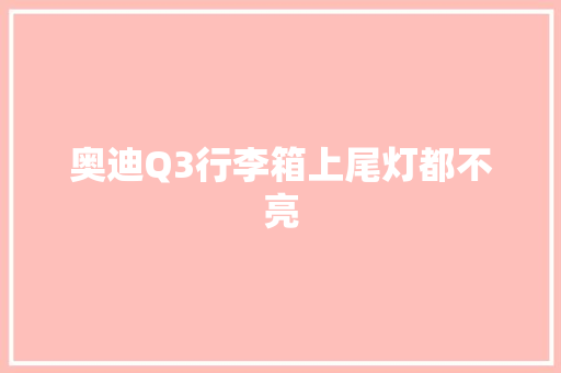 奥迪Q3行李箱上尾灯都不亮
