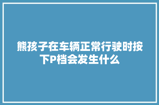 熊孩子在车辆正常行驶时按下P档会发生什么