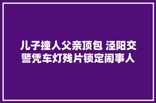儿子撞人父亲顶包 泾阳交警凭车灯残片锁定闹事人
