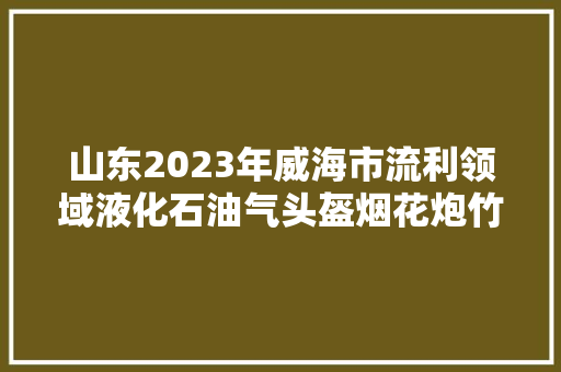 山东2023年威海市流利领域液化石油气头盔烟花炮竹消防产品汽车配件等产品质量抽查考验结果