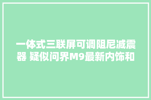 一体式三联屏可调阻尼减震器 疑似问界M9最新内饰和底盘谍照曝光