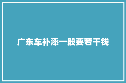 广东车补漆一般要若干钱