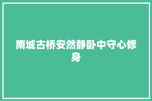 南城古桥安然静卧中守心修身