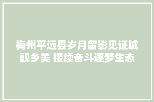 梅州平远县岁月留影见证城靓乡美 接续奋斗逐梦生态富平易近