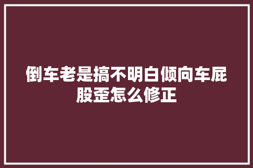 倒车老是搞不明白倾向车屁股歪怎么修正