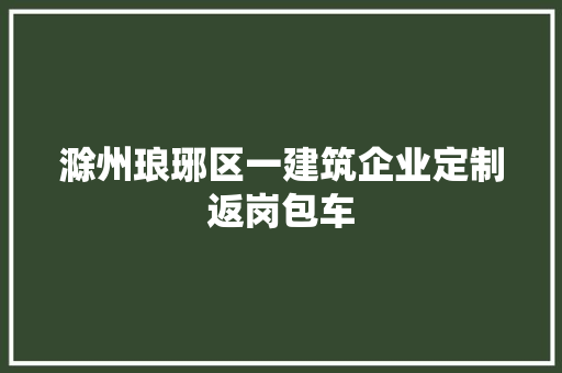 滁州琅琊区一建筑企业定制返岗包车