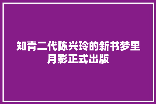 知青二代陈兴玲的新书梦里月影正式出版