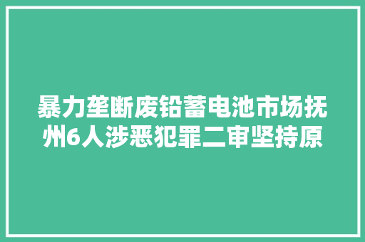 暴力垄断废铅蓄电池市场抚州6人涉恶犯罪二审坚持原判