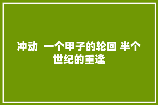 冲动  一个甲子的轮回 半个世纪的重逢