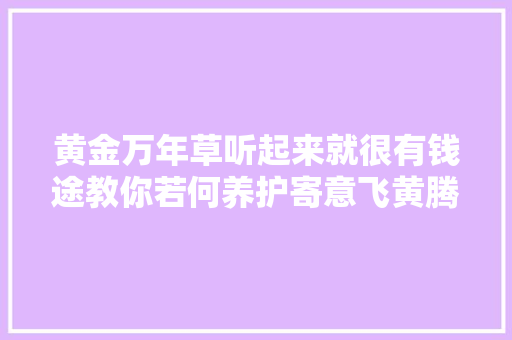 黄金万年草听起来就很有钱途教你若何养护寄意飞黄腾达