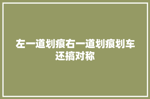 左一道划痕右一道划痕划车还搞对称 汽车知识