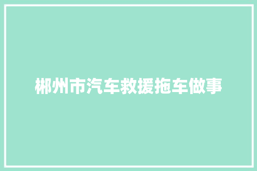 郴州市汽车救援拖车做事