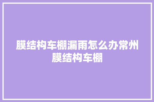 膜结构车棚漏雨怎么办常州膜结构车棚