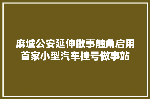 麻城公安延伸做事触角启用首家小型汽车挂号做事站