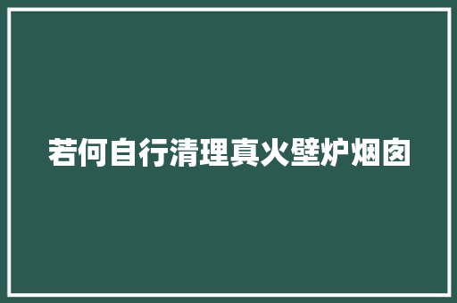 若何自行清理真火壁炉烟囱