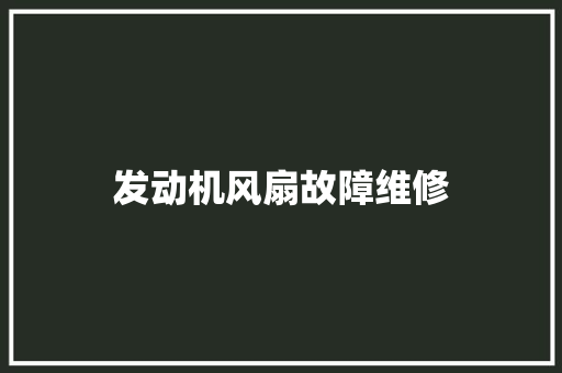 发动机风扇故障维修