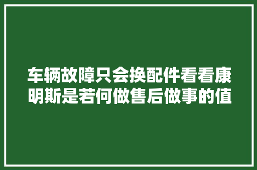 车辆故障只会换配件看看康明斯是若何做售后做事的值得进修