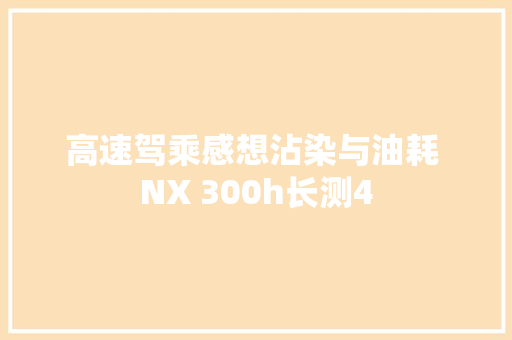 高速驾乘感想沾染与油耗 NX 300h长测4