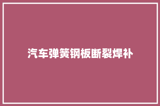 汽车弹簧钢板断裂焊补