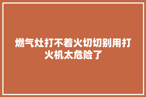 燃气灶打不着火切切别用打火机太危险了